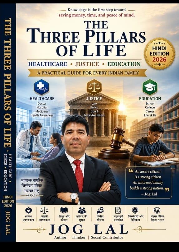 The Three Pillars of Life एक ऐसी पुस्तक है जो जीवन के तीन महत्वपूर्ण आधारों—स्वास्थ्य, कानून और शिक्षा—को सरल और व्यावहारिक रूप में समझाती है।  स्वास्थ्य हमें स्वस्थ और सुरक्षित जीवन जीने की शक्ति देता है, कानून हमें अपने अधिकारों और कर्तव्यों की समझ देता है, और शिक्षा हमें सही सोच, ज्ञान तथा बेहतर निर्णय लेने की क्षमता प्रदान करती है।  एक स्वस्थ शरीर, जागरूक नागरिकता और शिक्षित सोच—यही मजबूत और सार्थक जीवन की नींव है।
